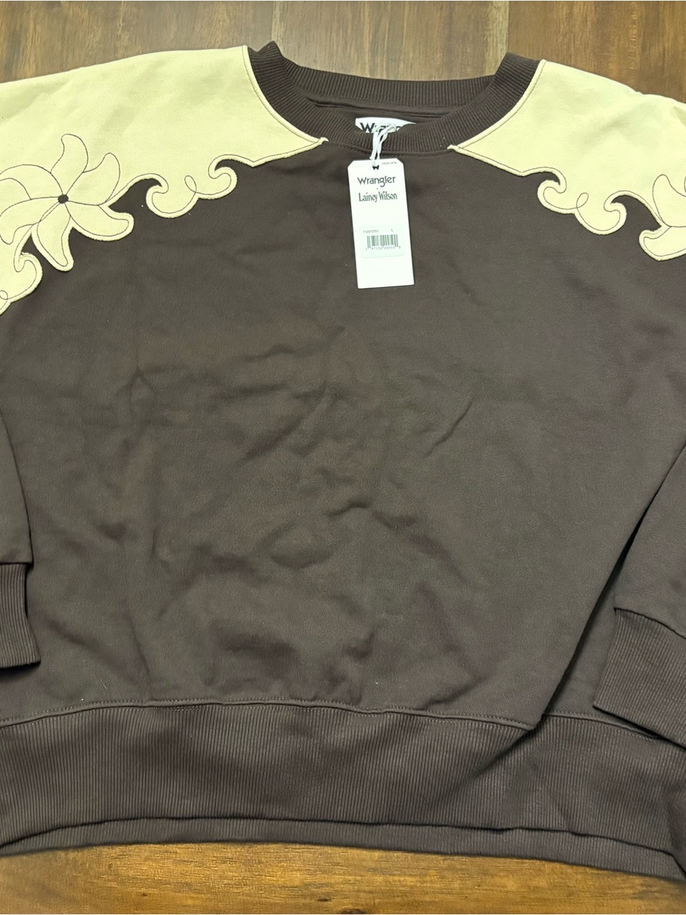 Lainey Wilson x Wrangler Brown and Cream Sweatshirt